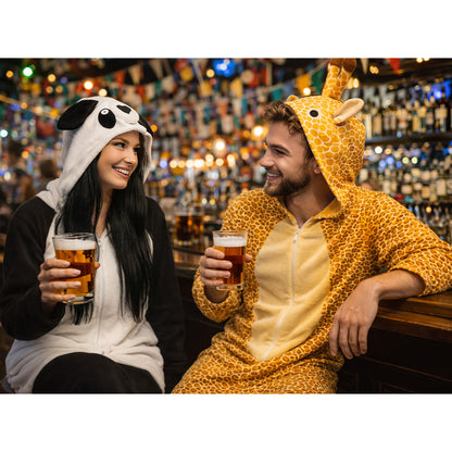 Déguisement Mouton Adulte - Combinaison Animale Noire et Blanche