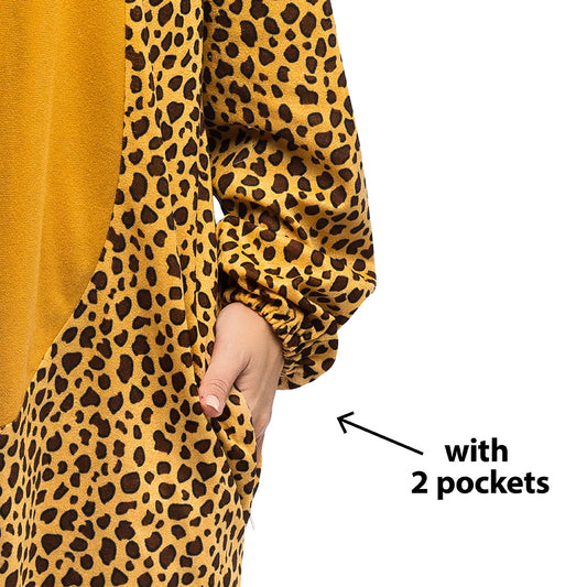 Combinaison Léopard avec Capuche Animale - Déguisement Adulte