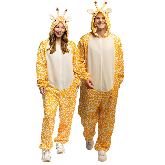 Déguisement Girafe Adulte Combinaison Intégrale avec Capuche