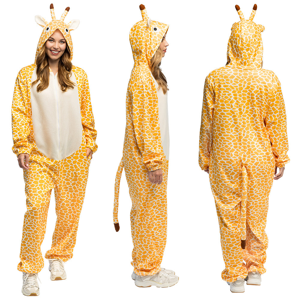 Déguisement Girafe Adulte Combinaison Intégrale avec Capuche