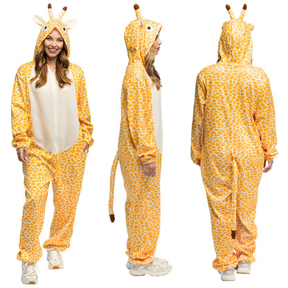 Déguisement Girafe Adulte Combinaison Intégrale avec Capuche