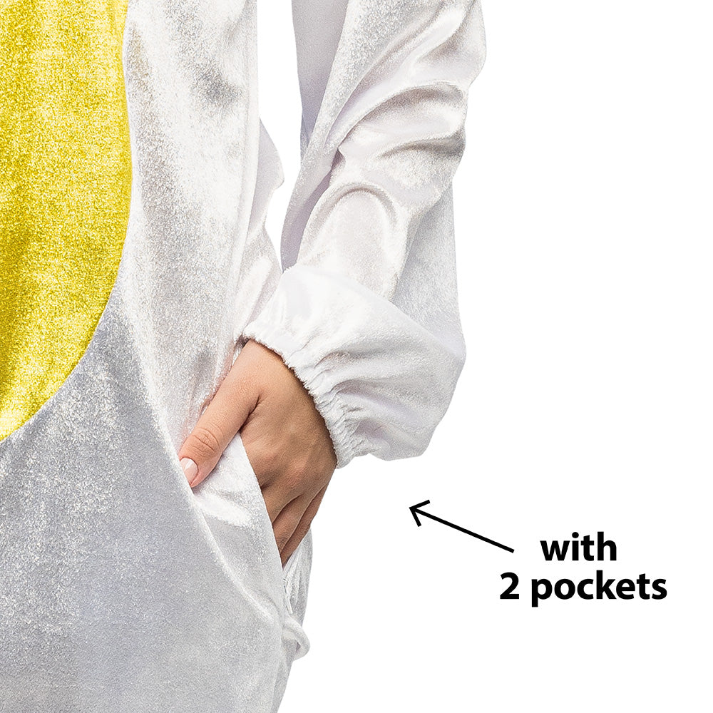 Déguisement Poule Blanc Jaune Adulte - Onesie Complet