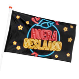 Drapeau Hoera Geslaagd - Neon Graduation Party 90x150cm
