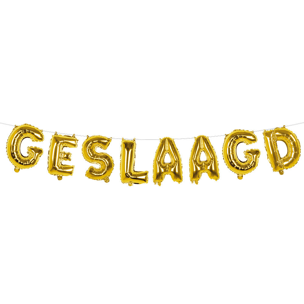 Guirlande Ballon Lettres GESLAAGD Dorée - Fête Réussite