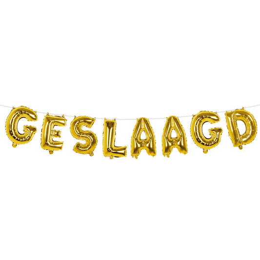 Guirlande Ballon Lettres GESLAAGD Dorée - Fête Réussite