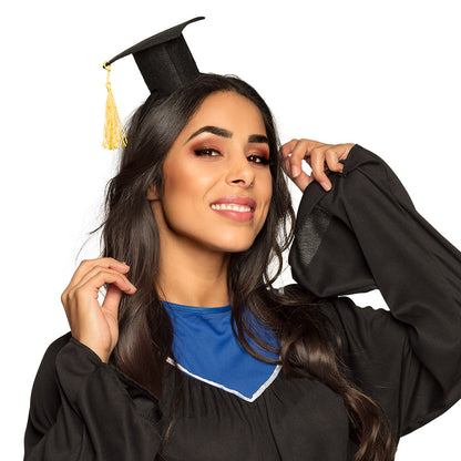 Serre-tête Diplômé Noir avec Pompon Doré - Accessoire Graduation