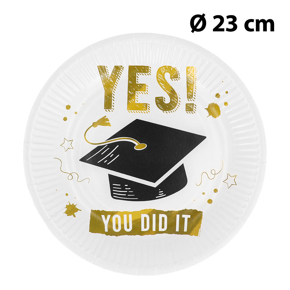 Assiette Graduation YES! YOU DID IT Ø23cm - Décoration Fête