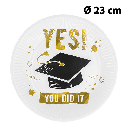 Assiette Graduation YES! YOU DID IT Ø23cm - Décoration Fête