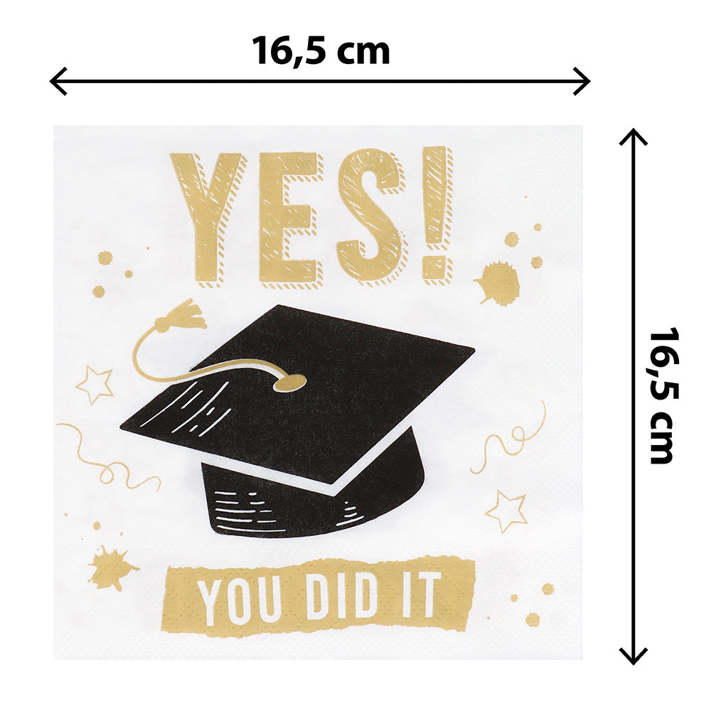 Bannière YES Graduation 16,5x16,5cm - Décoration Réussite
