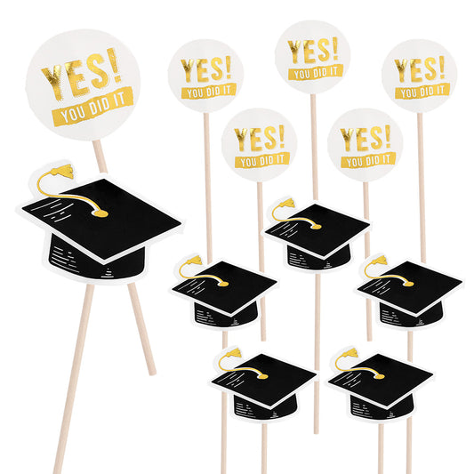 Kit Cake Topper Graduation YES YOU DID IT - 12 Pièces