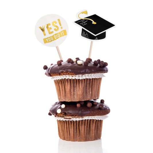Kit Cake Topper Graduation YES YOU DID IT - 12 Pièces