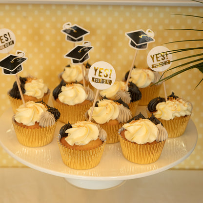 Kit Cake Topper Graduation YES YOU DID IT - 12 Pièces