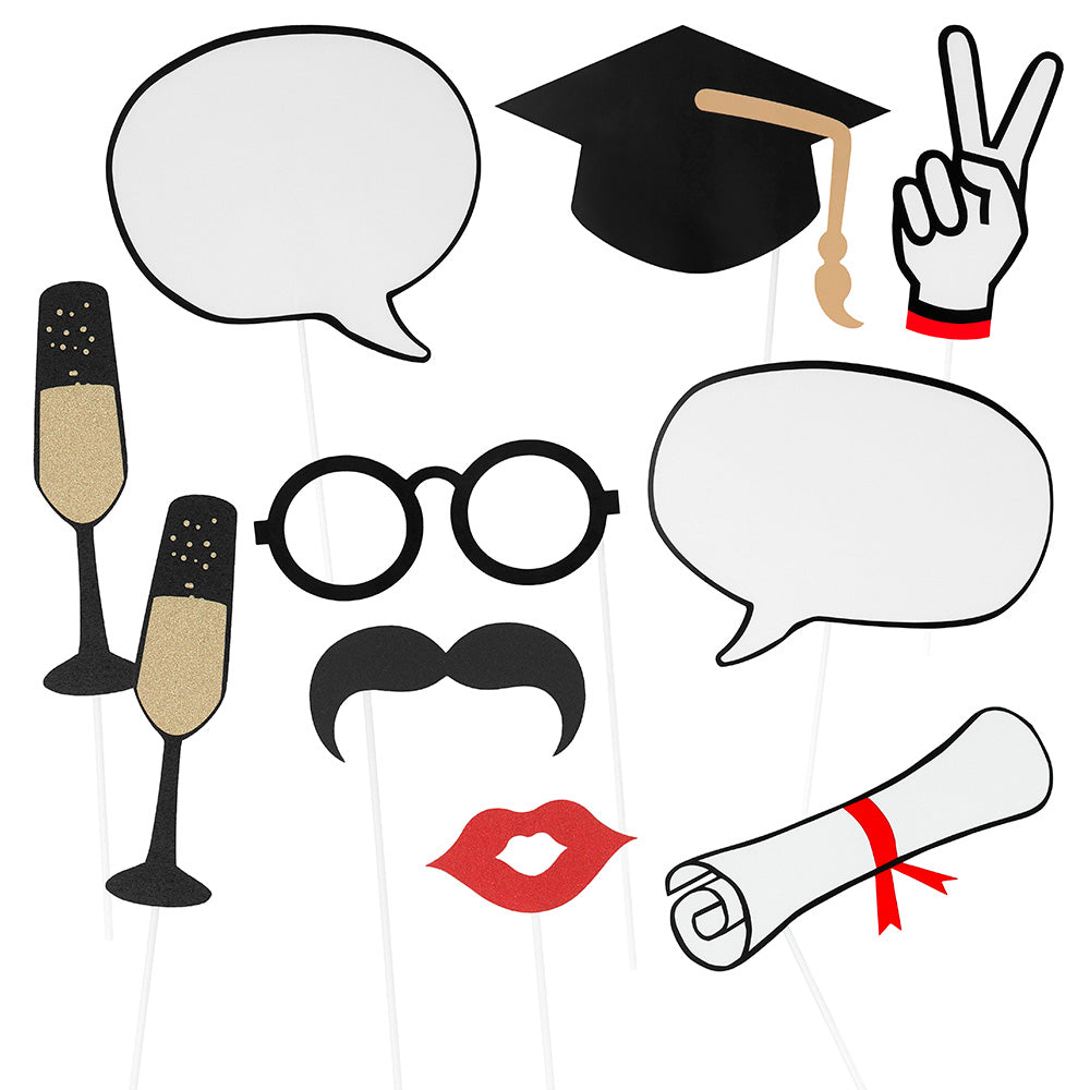 Kit 10 Photo Props Remise de Diplôme - Accessoires Fête Graduation
