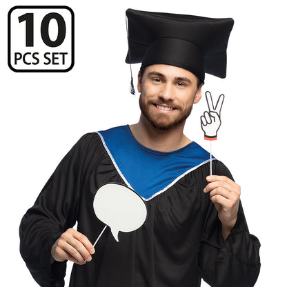 Kit 10 Photo Props Remise de Diplôme - Accessoires Fête Graduation