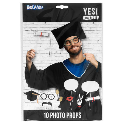 Kit 10 Photo Props Remise de Diplôme - Accessoires Fête Graduation