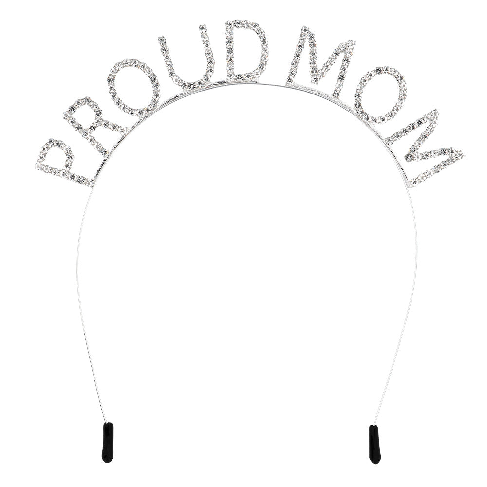Serre-tête Bride Brillant « Proud Mum » - Accessoire de Mariage Luxe