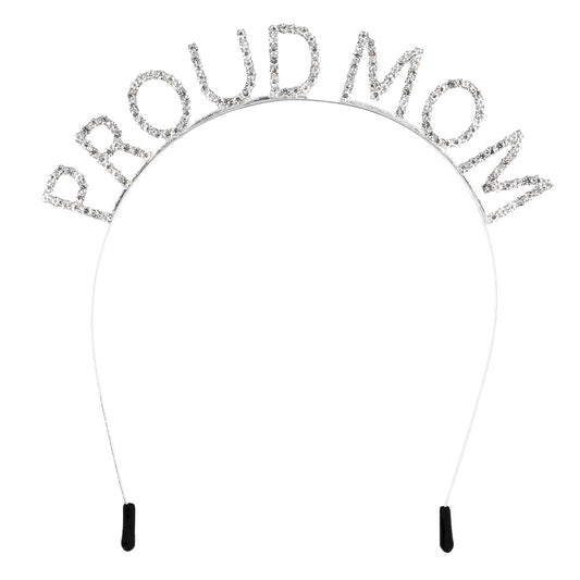 Serre-tête Bride Brillant « Proud Mum » - Accessoire de Mariage Luxe