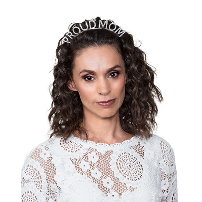 Serre-tête Bride Brillant « Proud Mum » - Accessoire de Mariage Luxe
