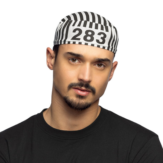 Bandana Prison 283 - Accessoire Déguisement Bagnard Rayé
