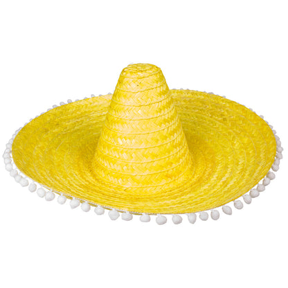 Sombrero Mexicain Coloré - Lot de 4 Chapeaux Festifs avec Pompons