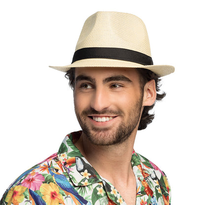 Chapeau Panama Homme Femme Noir - Style Borsalino Élégant