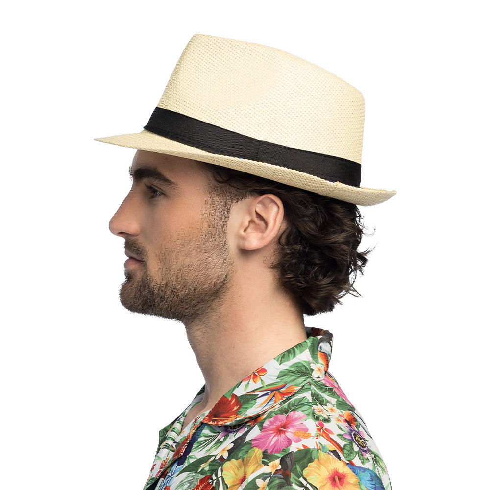 Chapeau Panama Homme Femme Noir - Style Borsalino Élégant