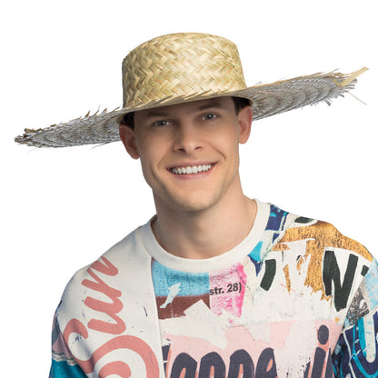 Chapeau de Paille Adulte 59cm - Accessoire Hawai Déguisement