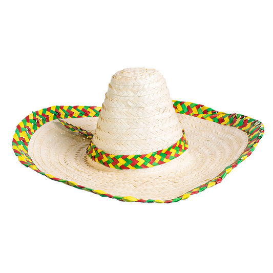 Sombrero Mexicain Paille Coloré - Chapeau Fiesta XXL