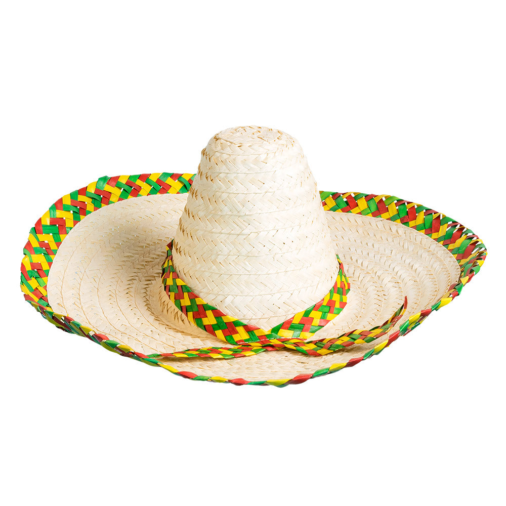 Sombrero Mexicain Paille Coloré - Chapeau Fiesta XXL