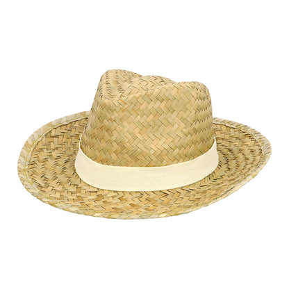 Chapeau de Cowboy Paille Naturelle - Accessoire Western Adulte