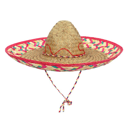 Sombrero Mexicain Coloré - Chapeau Paille Rose Fiesta