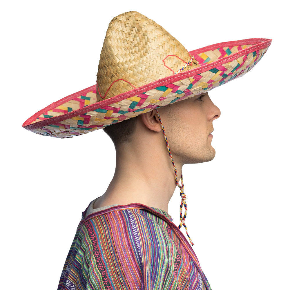 Sombrero Mexicain Coloré - Chapeau Paille Rose Fiesta