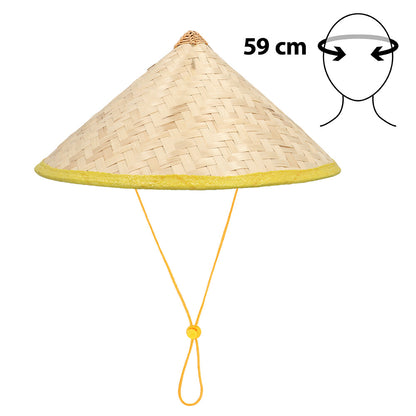 Chapeau Conique Asiatique 59cm - Accessoire Déguisement