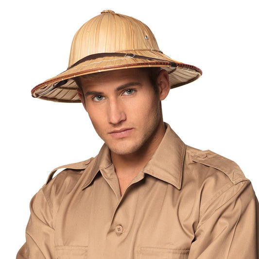 Casque Colonial Pith Helmet - Chapeau d'Explorateur Adulte