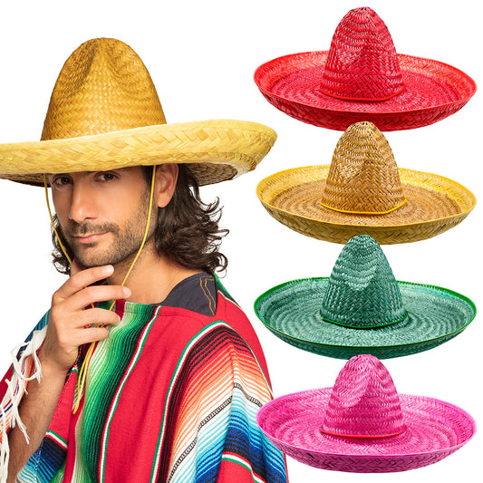 Sombrero Mexicain Paille Coloré - 5 Teintes Festives