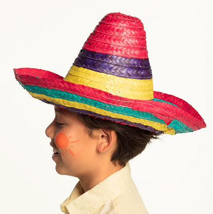 Sombrero Mexicain Coloré - Chapeau de Fête Enfant/Adulte
