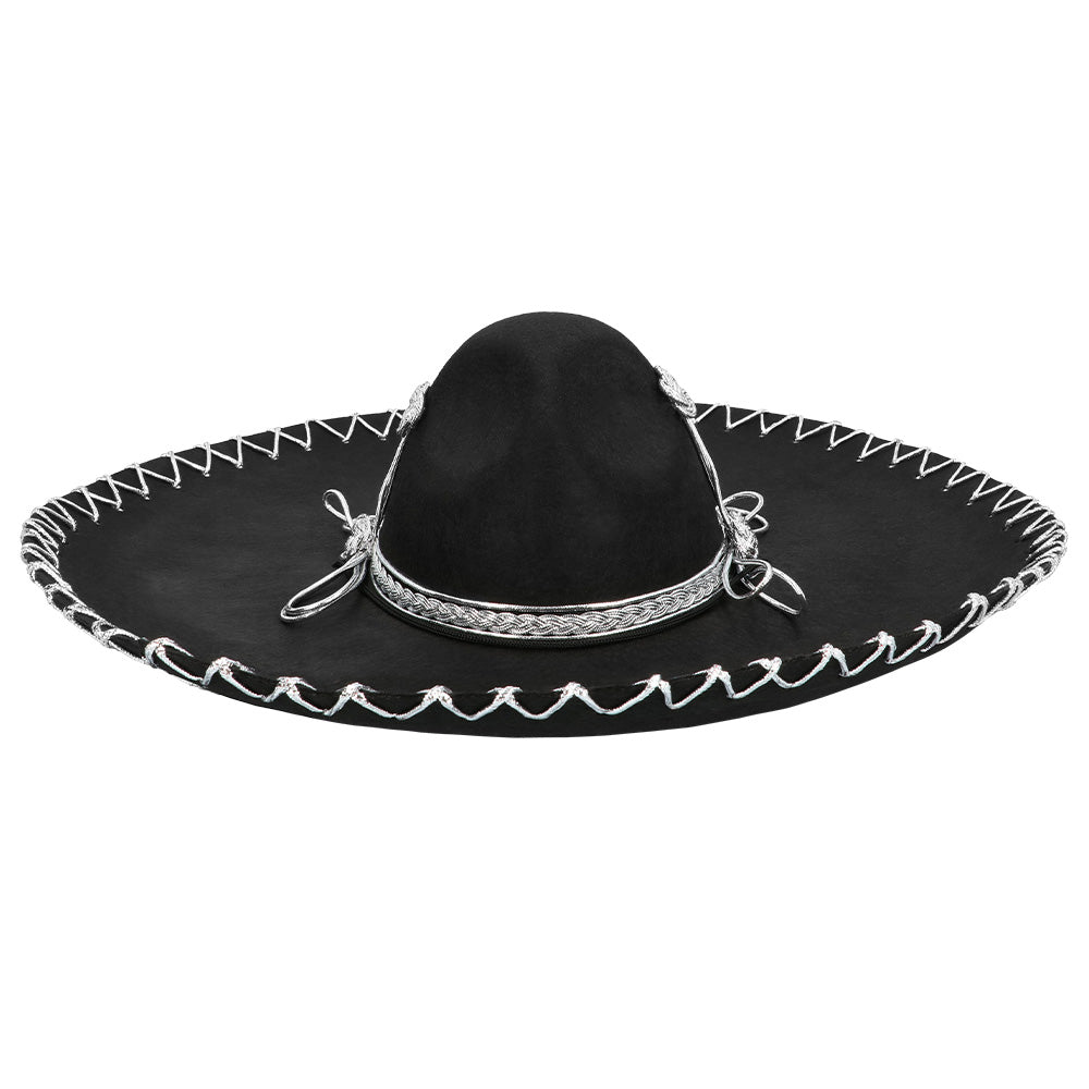 Grand Sombrero Mexicain Noir - Chapeau Fiesta Adulte