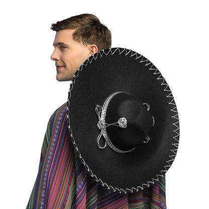 Grand Sombrero Mexicain Noir - Chapeau Fiesta Adulte