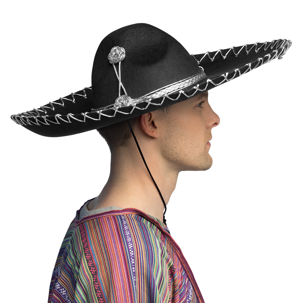 Grand Sombrero Mexicain Noir - Chapeau Fiesta Adulte