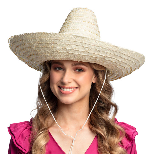 Sombrero Mexicain Paille Naturelle XXL - Accessoire Fiesta