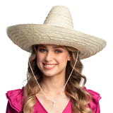 Sombrero Mexicain Paille Naturelle XXL - Accessoire Fiesta