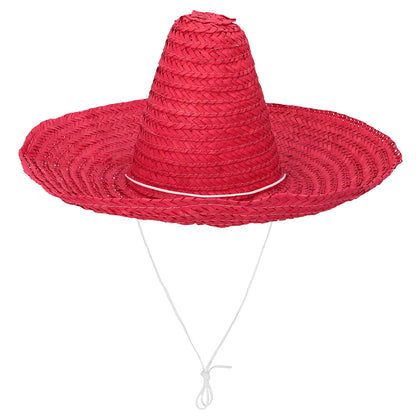 Sombrero Géant Rouge - Chapeau Mexicain Authentique XXL