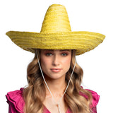 Sombrero Géant Jaune Paille - Chapeau Mexicain XXL