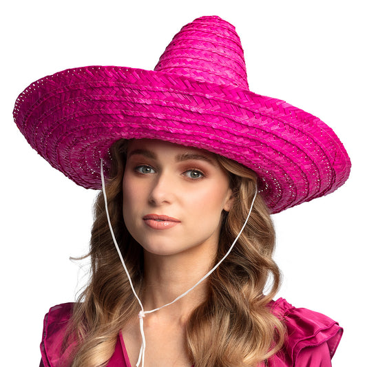 Sombrero Géant Rose Fluo - Chapeau Mexicain XXL