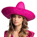 Sombrero Géant Rose Fluo - Chapeau Mexicain XXL
