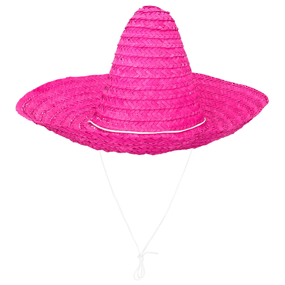 Sombrero Géant Rose Fluo - Chapeau Mexicain XXL