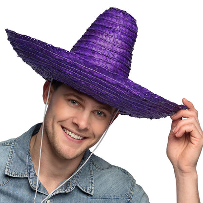 Sombrero Mexicain Paille - Chapeau de Fiesta Coloré Adulte