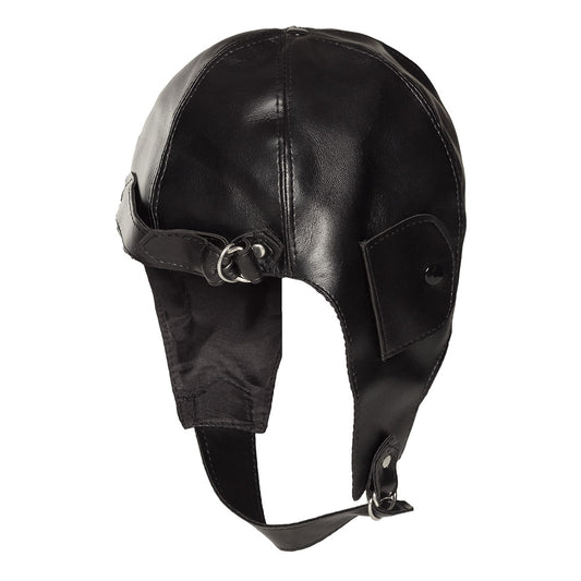 Bonnet Aviateur Noir Cuir - Casque Pilote Vintage Déguisement