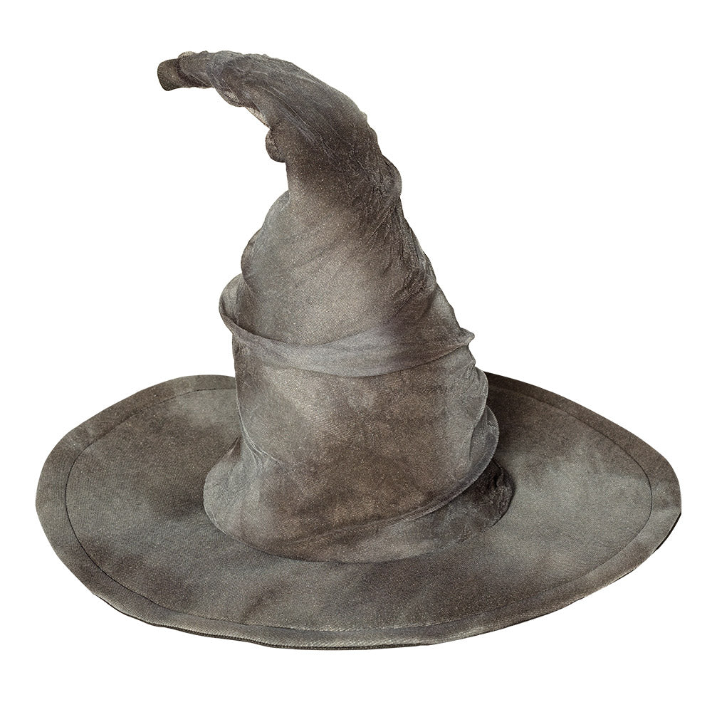Chapeau de Sorcière Gris Pointu - Accessoire Halloween Parfait