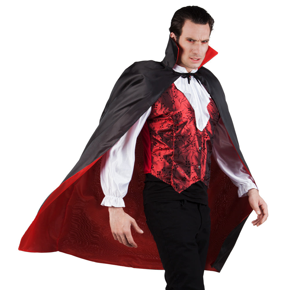 Costume Vampire Gothique avec Cape Rouge et Noir Adulte